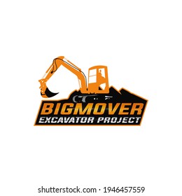 Excavator Vector Logo Template. excavator machine construction logo