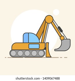 Excavator vector logo for your design needs. Vector illustration