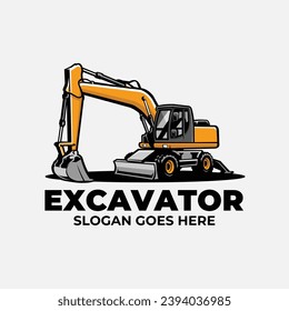 Excavator Vector Ready Made Logo. Best for Excavating Company