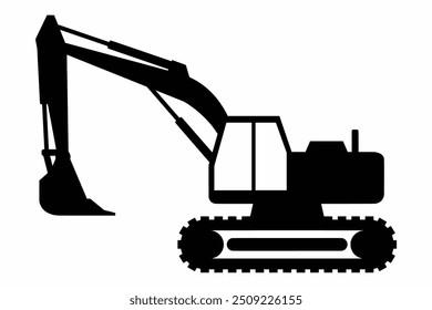 An Excavator vector silhouette illustration