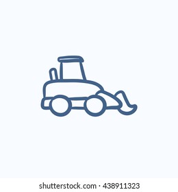 Excavator vector sketch icon isolated on background. Hand drawn Excavator icon. Excavator sketch icon for infographic, website or app.