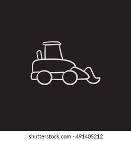 Icono de esbozo del vector de excavación aislado en el fondo. Icono de Excavador dibujado a mano. Icono de esbozo de excavadora para infografía, sitio web o aplicación.