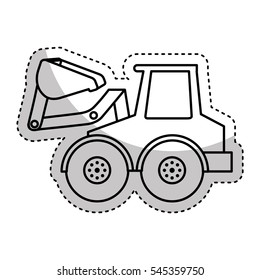 excavator vehicle isolated icon vector illustration design