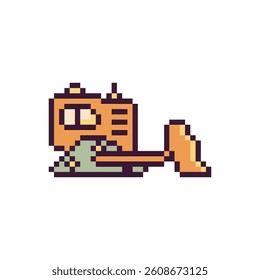 excavator vehicle tool pixel art