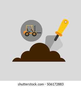 excavator wheeled construction spatula design vector illustration eps 10