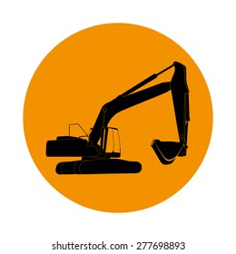 Excavator work. Vector Illustration eps10