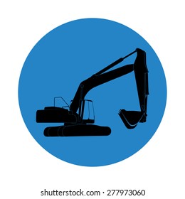 Excavator work. Vector Illustration eps10