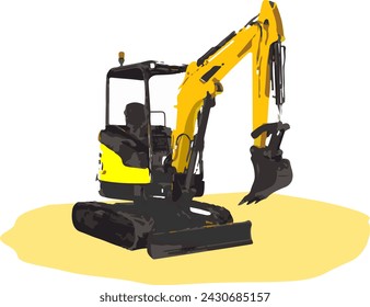 An excavator is working to create a building