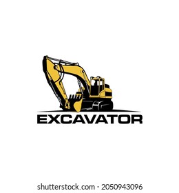 excavator yellow color  logo template