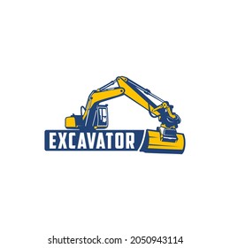 excavator yellow color  logo template