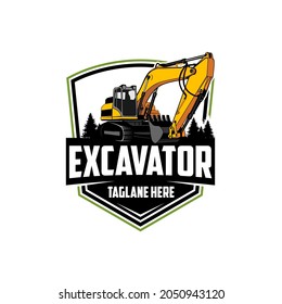 excavator yellow color  logo template