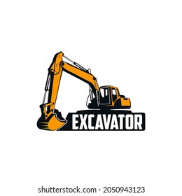 excavator yellow color  logo template