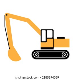 excavator yellow mean transport icon