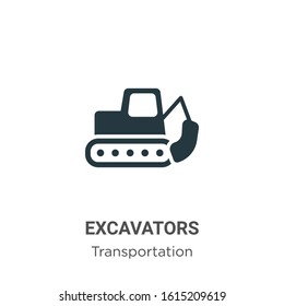 Excavators glyph icon vector on white background. Flat vector excavators icon symbol sign from modern transportation collection for mobile concept and web apps design.