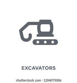 Excavators icon. Excavators design concept from Transportation collection. Simple element vector illustration on white background.