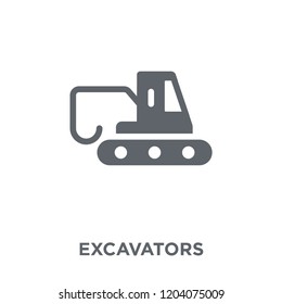 Excavators icon. Excavators design concept from Transportation collection. Simple element vector illustration on white background.