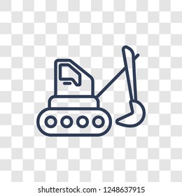 Excavators icon. Trendy linear Excavators logo concept on transparent background from Transportation collection