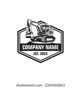 excavators logo , bulldozer logo vector