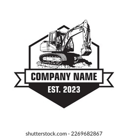 excavators logo , bulldozer logo vector