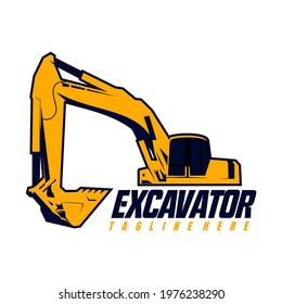 excavators logo icon design vector