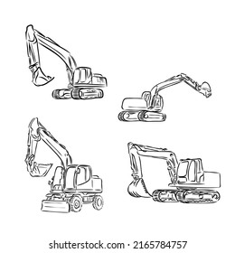 Excavators on a construction site or in a quarry