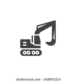 Excavator,truck Vector Icon. Construction Transport Filled Flat Sign For Mobile Concept And Web Design. Crawler Digger Glyph Icon. Symbol, Logo Illustration. Vector Graphics