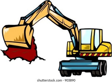 Excavator.Vector illustration