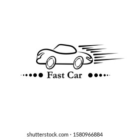 exceed speed limits car logo with line hand drawn style