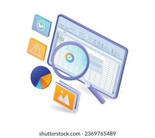 Excel analyst application screen concept