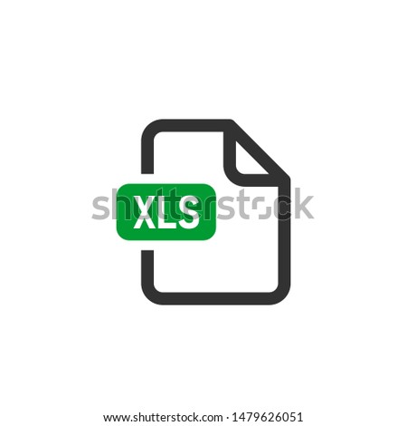 Excel document file format. Download and save icon. Web doc pictogram. Vector illuatration on white background.