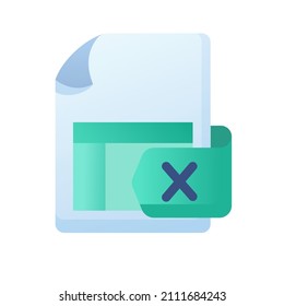 Excel Document File Paper Page Sheet Single Isolated Icon With Smooth Style