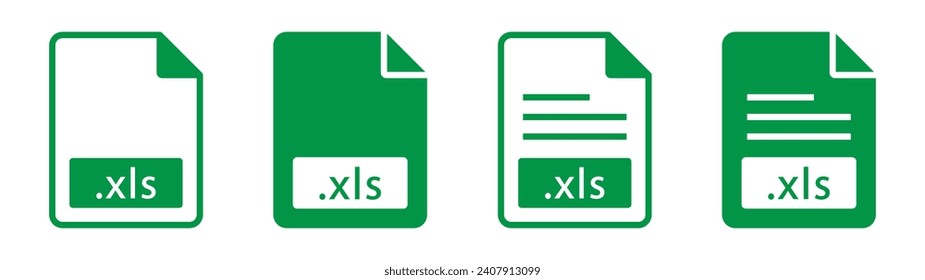 Excel file format Icon. Xls icon, Vector Illustration