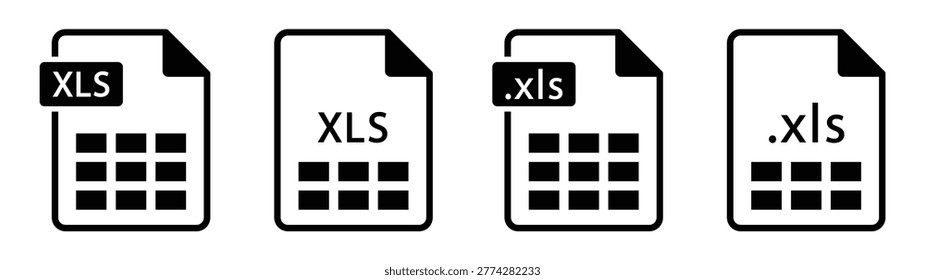  Excel file format Icon. Xls icon, Vector Illustration