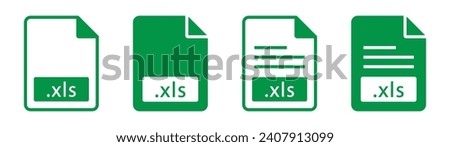 Excel file format Icon. Xls icon, Vector Illustration