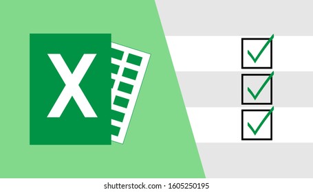 Excel file template vector illustration.