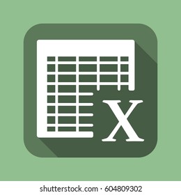 Excel Icon, Flat Design Style