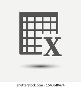 Excel Icon isolated on white background. Vector illustration. Eps 10.