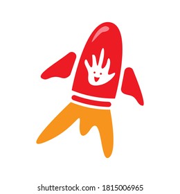 Excel Rocket Science Symbol. Modern Child Education Logo