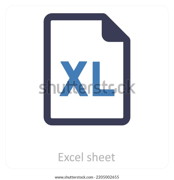 Excel Sheet Sheet Icon Concept Stock Vector (Royalty Free) 2205002655 ...