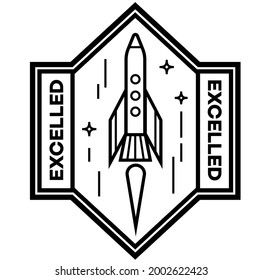 Excelled isolated on white sign , badge, stamp