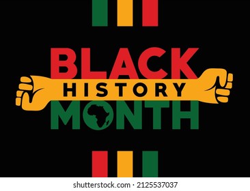 Excellence Black History Month. African American History Annual Celebrate.  February days. United States Poster, card, banner, background. Vector illustration design.