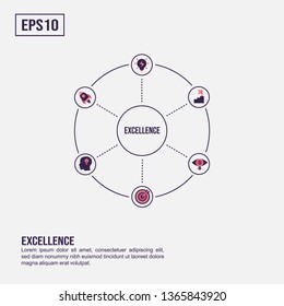 Excellence concept for presentation, promotion, social media marketing, and advertising. Minimalist Excellence infographic with flat icon