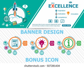 Excellence design concepts and abstract cover header background for website design. Horizontal advertising business banner layout template