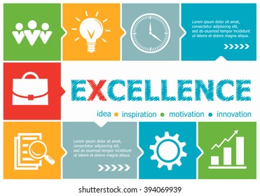 Excellence design illustration concepts for business, consulting, management, career. Excellence concepts for web banner and printed materials.