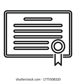 Excellence diploma icon. Outline excellence diploma vector icon for web design isolated on white background