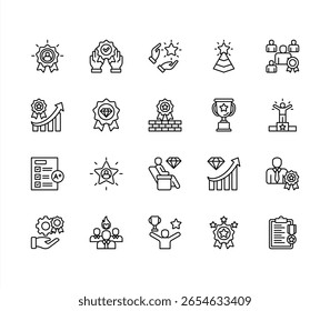 Excellence editable stroke icon set.