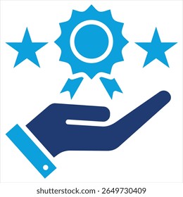 Excellence Flat Blue Icon Vector Illustration