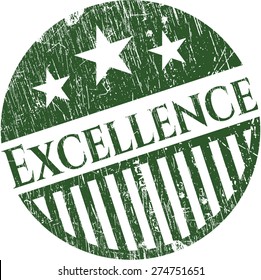 Sello de goma verde de excelencia