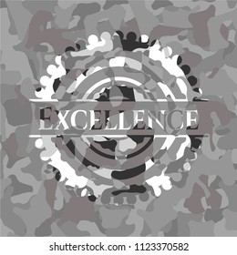 Excellence grey camouflaged emblem