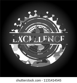 Excellence grey camouflaged emblem